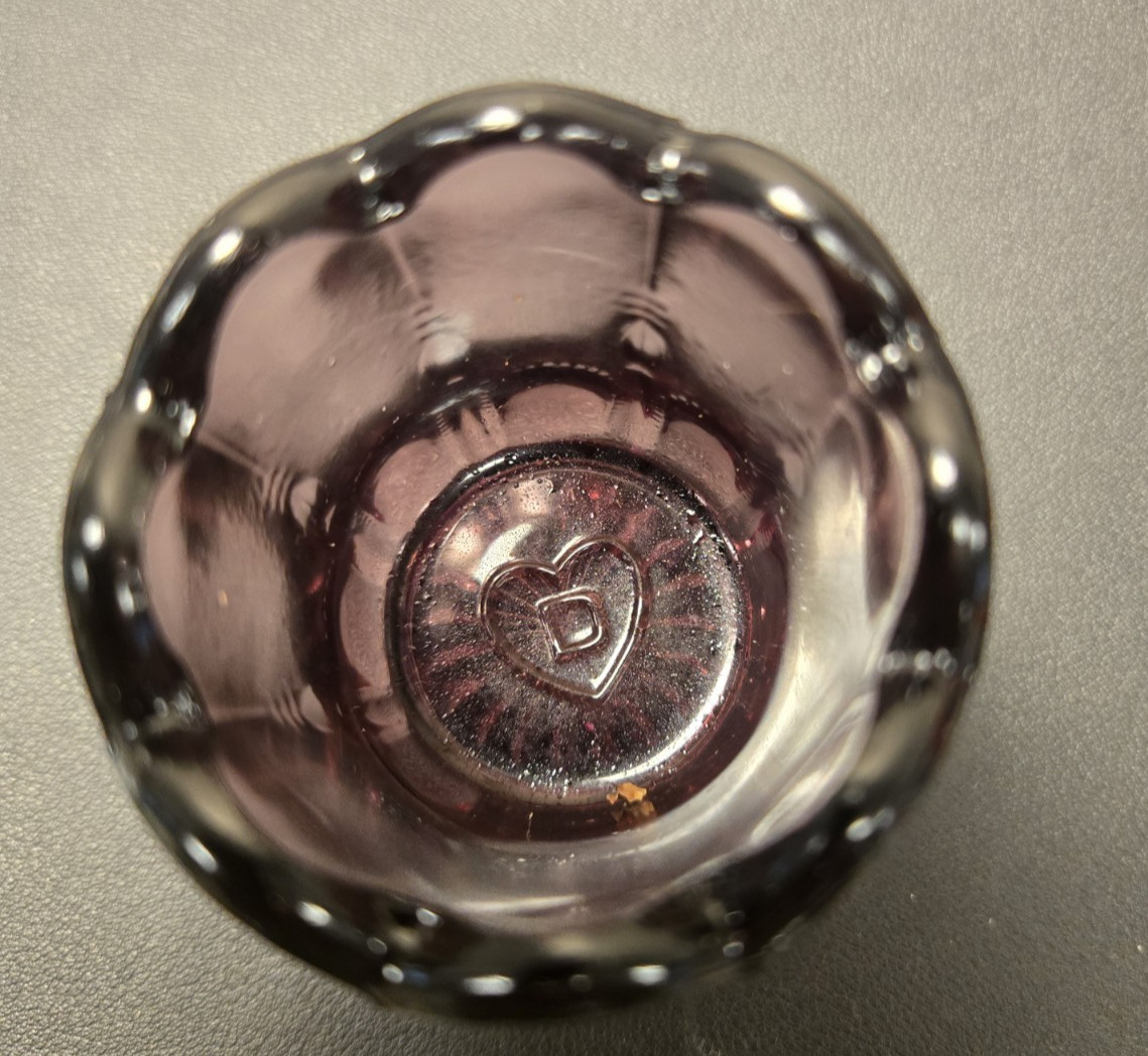 Vintage Degenhart “Amethyst” Glass Beaded Oval Cameo Toothpick Holder
