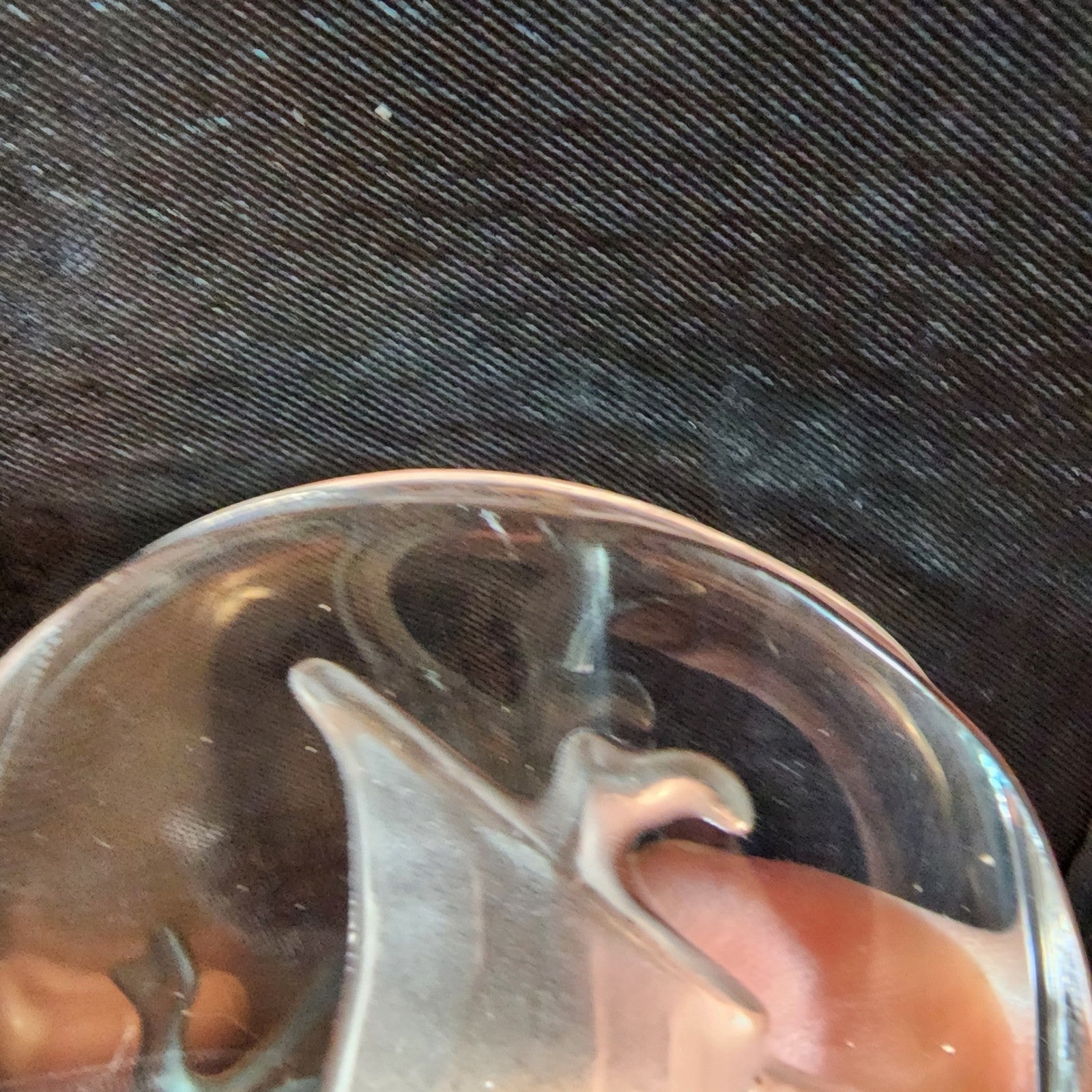 Crystal Ship Paperweight Scandinavian Glass Nybro Sweden Rune Strand Design