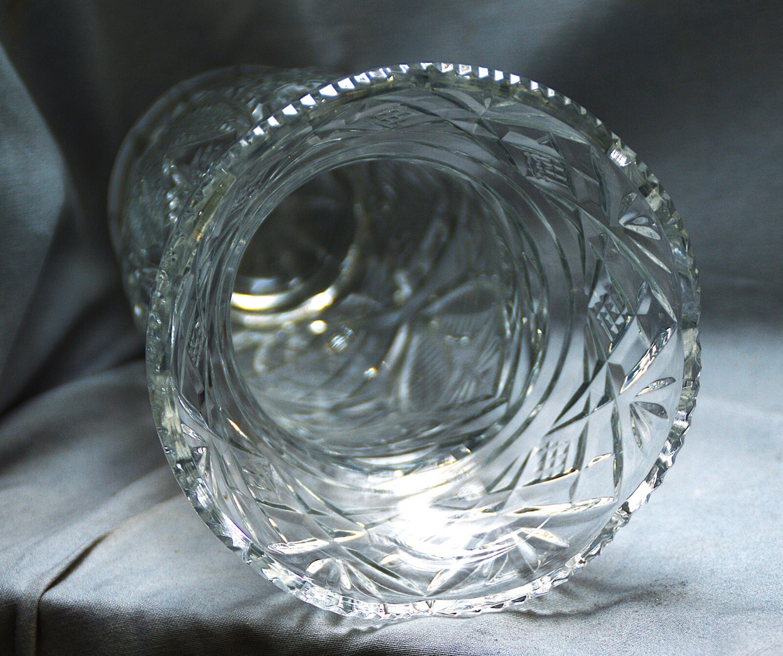 Pressed Lead Crystal Vase, 26 Cm
