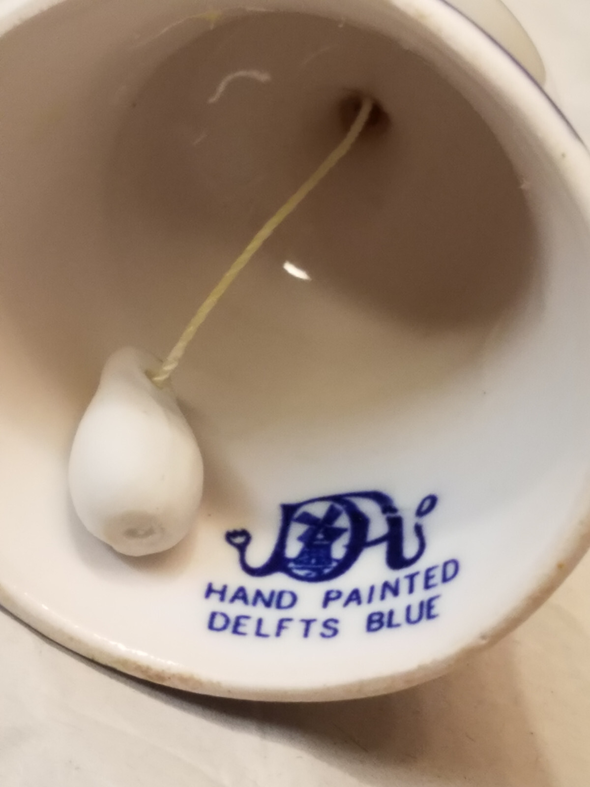 Handpainted Delfts Blue Miniature 2-3/4 Inch Tall Windmill Bell Ceramic