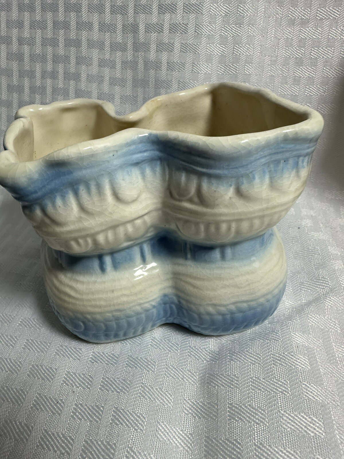 4 Vintage Ceramic Baby Planter White/Pink/Blue, Shoes, Lamb, Lefton Kewpie Doll
