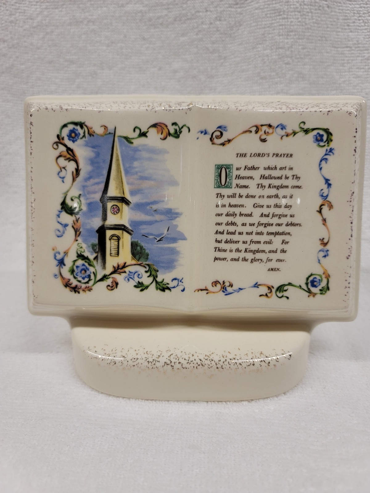 5″ PLAQUE PLANTER LORD’S PRAYER BY ROYAL COPLEY, ROYAL WINDSOR, SPAULDING