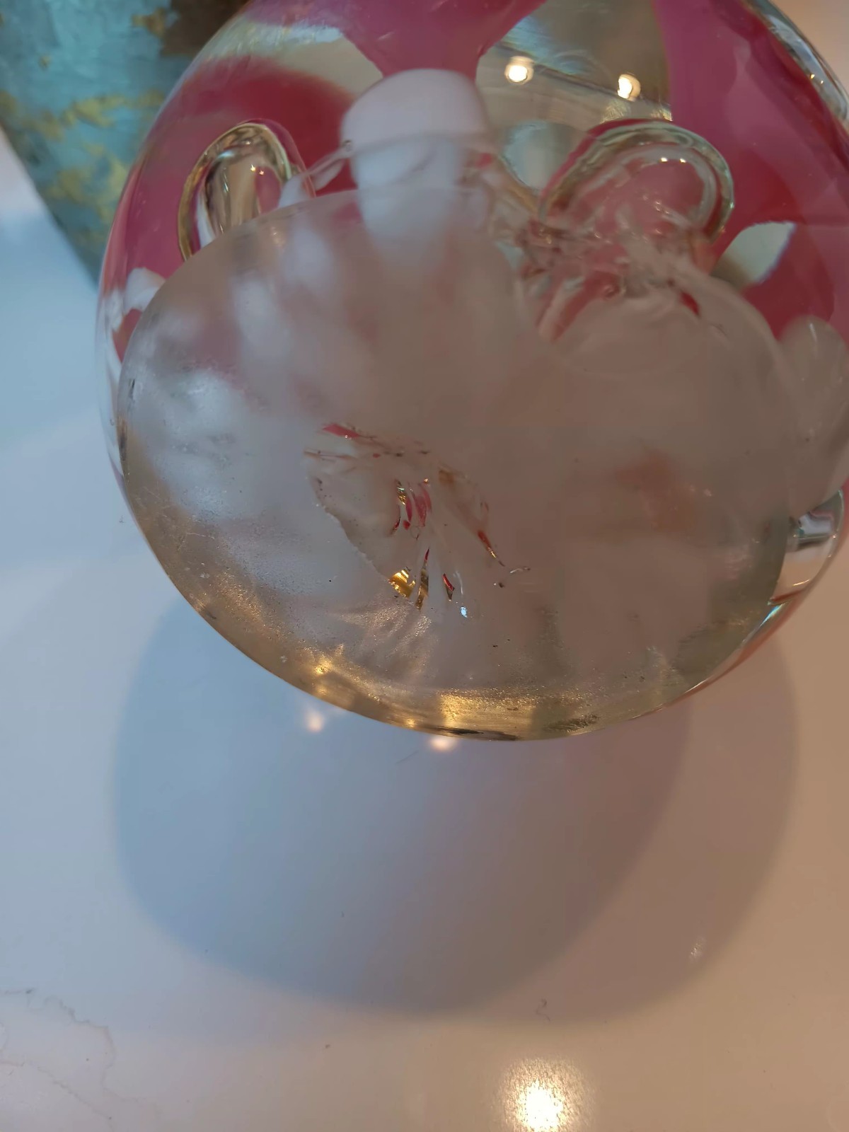 Joe St Clair ~PINK TRUMPET FLORAL~ HAND BLOWN BUD VASE Paperweight FLORAL