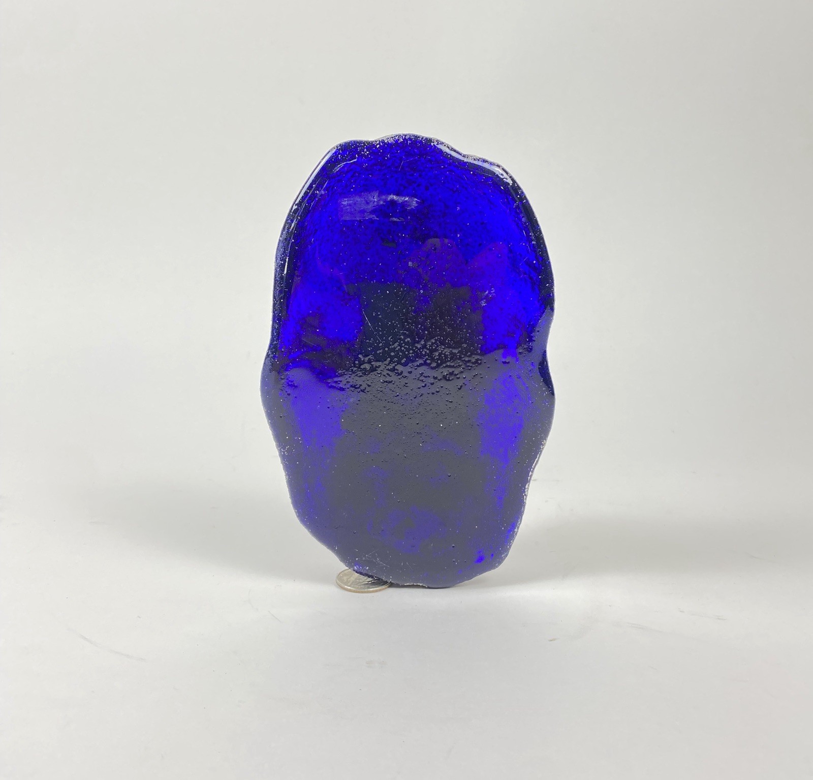 7. 1/4” X 4 1/2“ High Original Blue Glass Art Face Mold Original