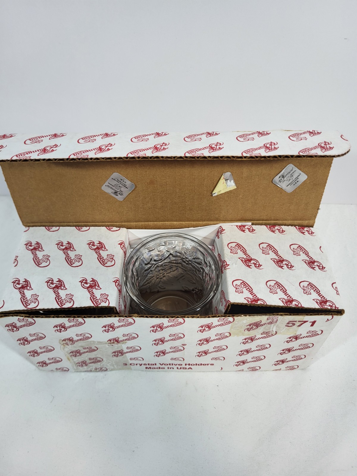 Princess House Fantasia #571 Set of 3 Votive Cups Box NOS Made in USA Vintage