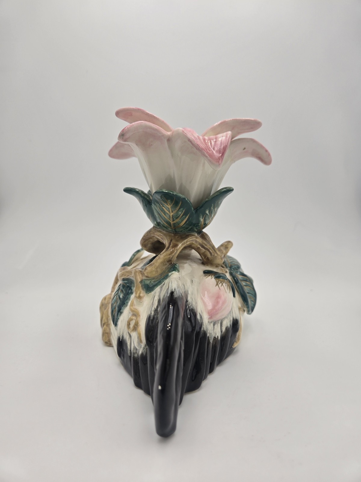 Fitz and Floyd Ceramic Hand Painted Bird Figurine Floral Pink, Sri Lanka
