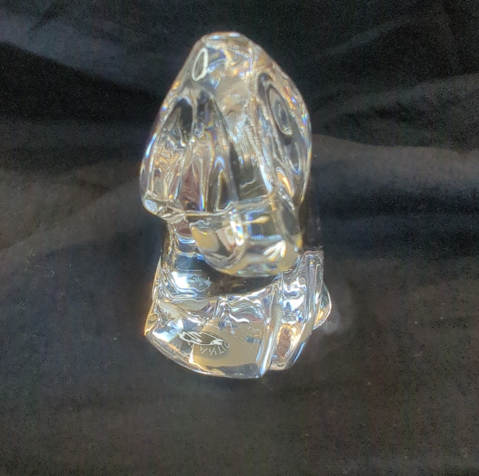 Vintage Atlantis Portugal Full Lead Crystal Bassett Hound Figurine Paperweight