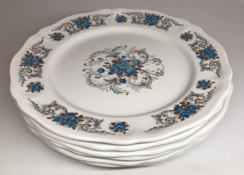Lot Of 6 Flat Plates Moulin Des Loups ORCHIE Model SÉVIGNÉ D 26 Cm