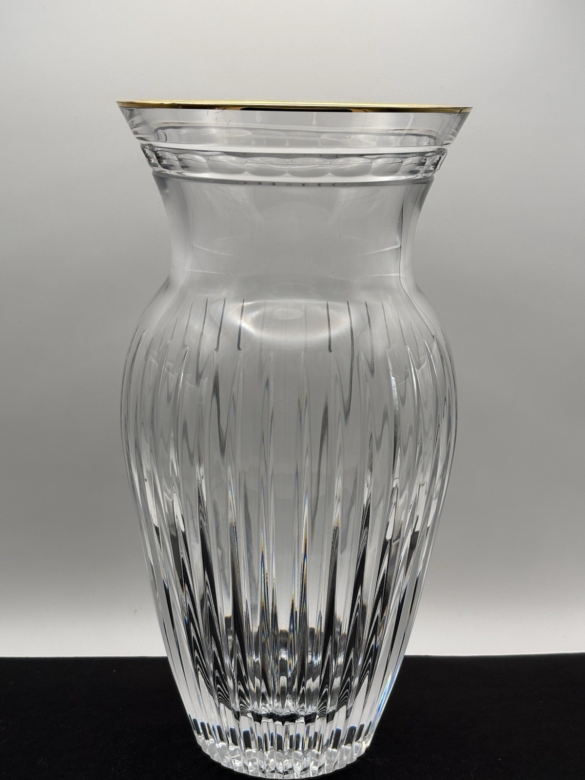 Waterford Crystal Marquis Large Hanover Gold 10” Flower Vase