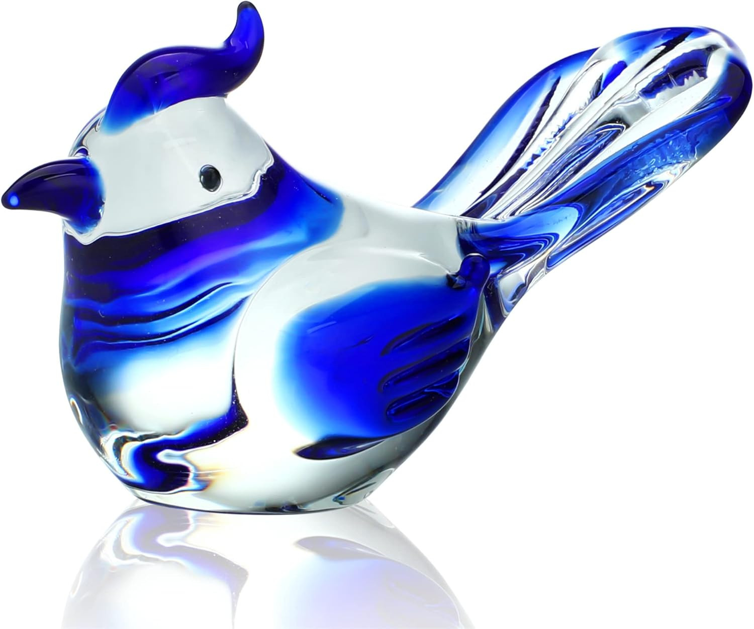 3.5Inch Mini Blown Glass Bird Figurines Collectibles Handmade Glass Miniature Bl