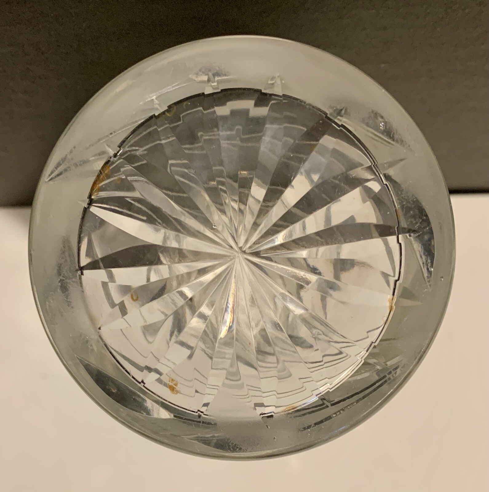 Antique American Brilliant Cut Glass Daisy Corset Hourglass Vase 6″
