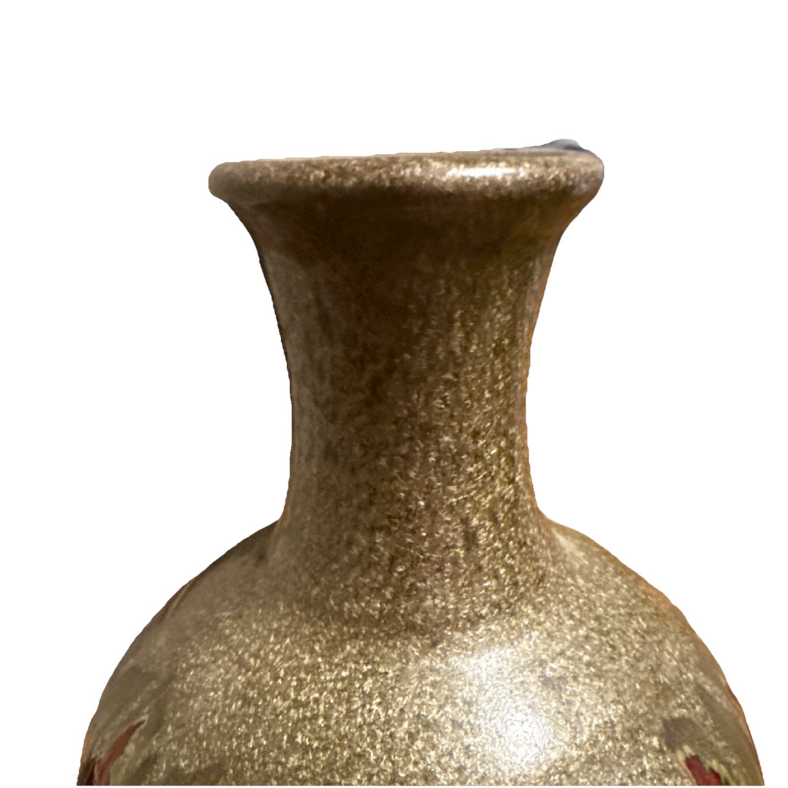 Home goods Handmade Art Pottery Vase Brown Red Abstract Glossy Decorative Clay