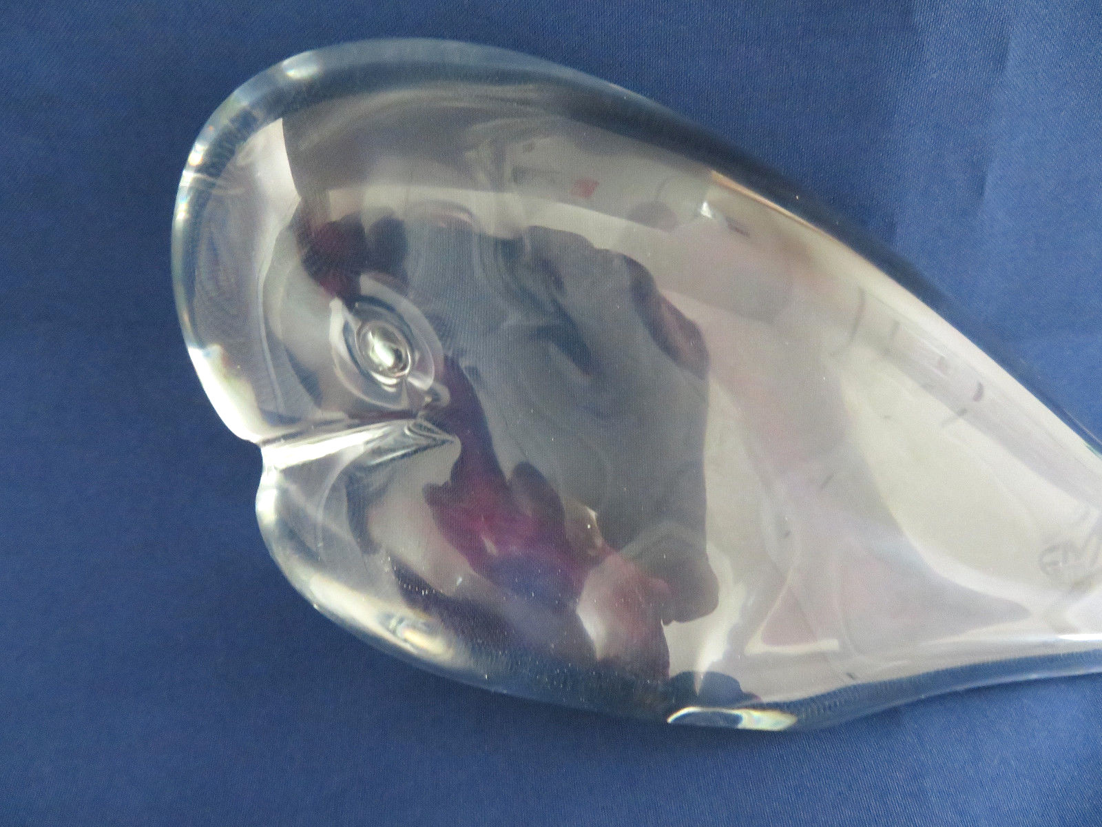 FM Art Crystal Studio Crystal Whale Sculpture, Signed