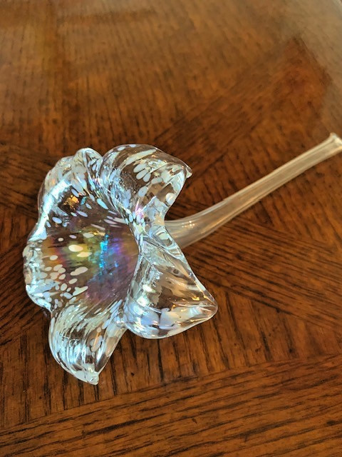Silvestri Vintage Crystal Italian Flower Bud Vase Hand Blown