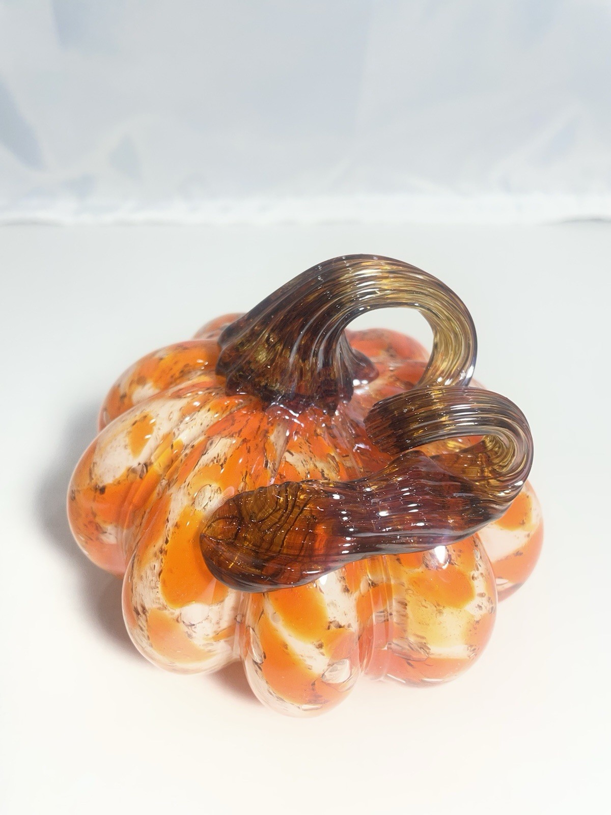 Art Glass Small Pumpkin Approx 4 X 3 1/4 In.