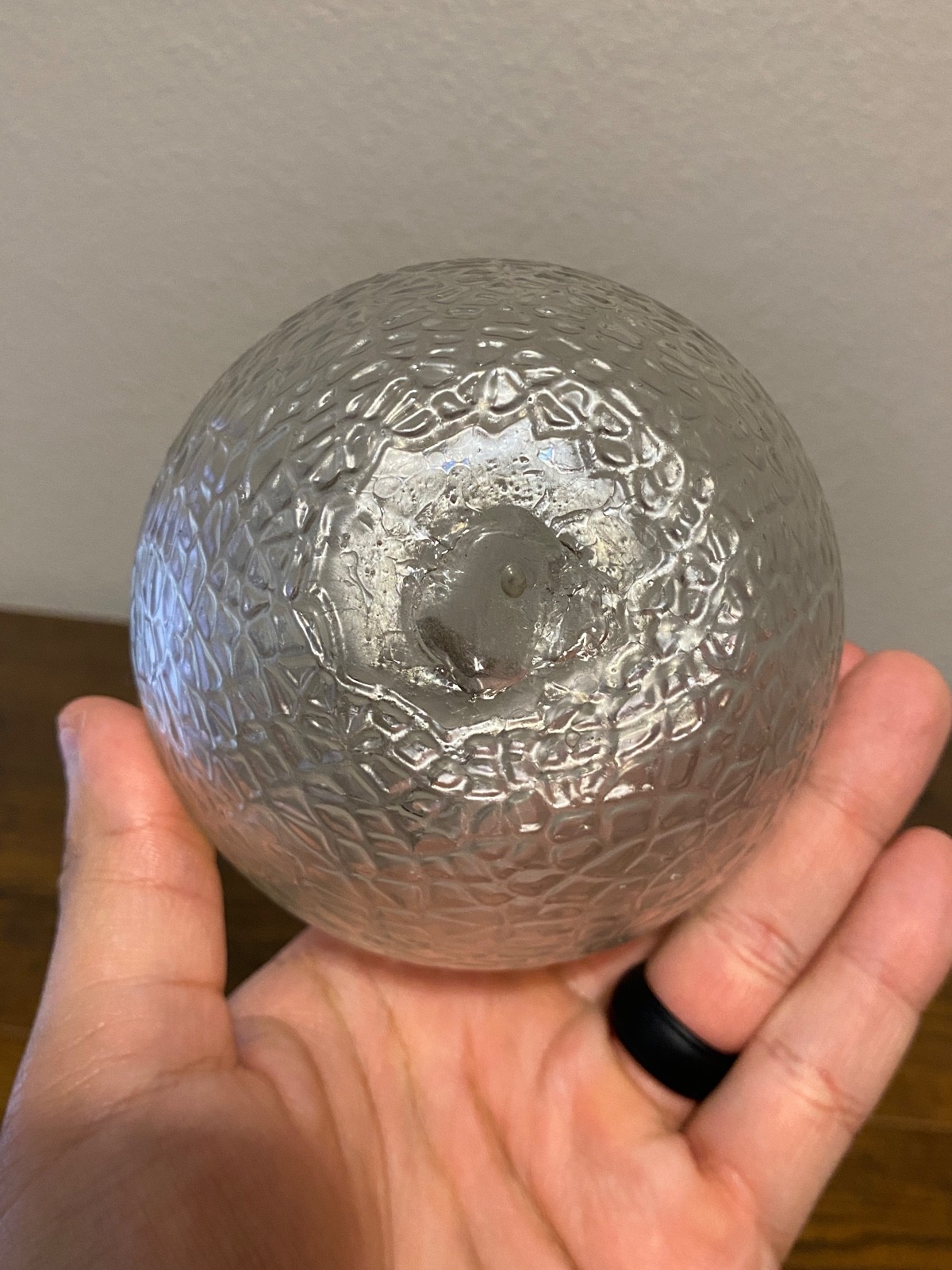 RARE ANTIQUE RINDSKOPF Clear MARTELE Frosted Art Glass Rose Bowl Vase 3.5″H