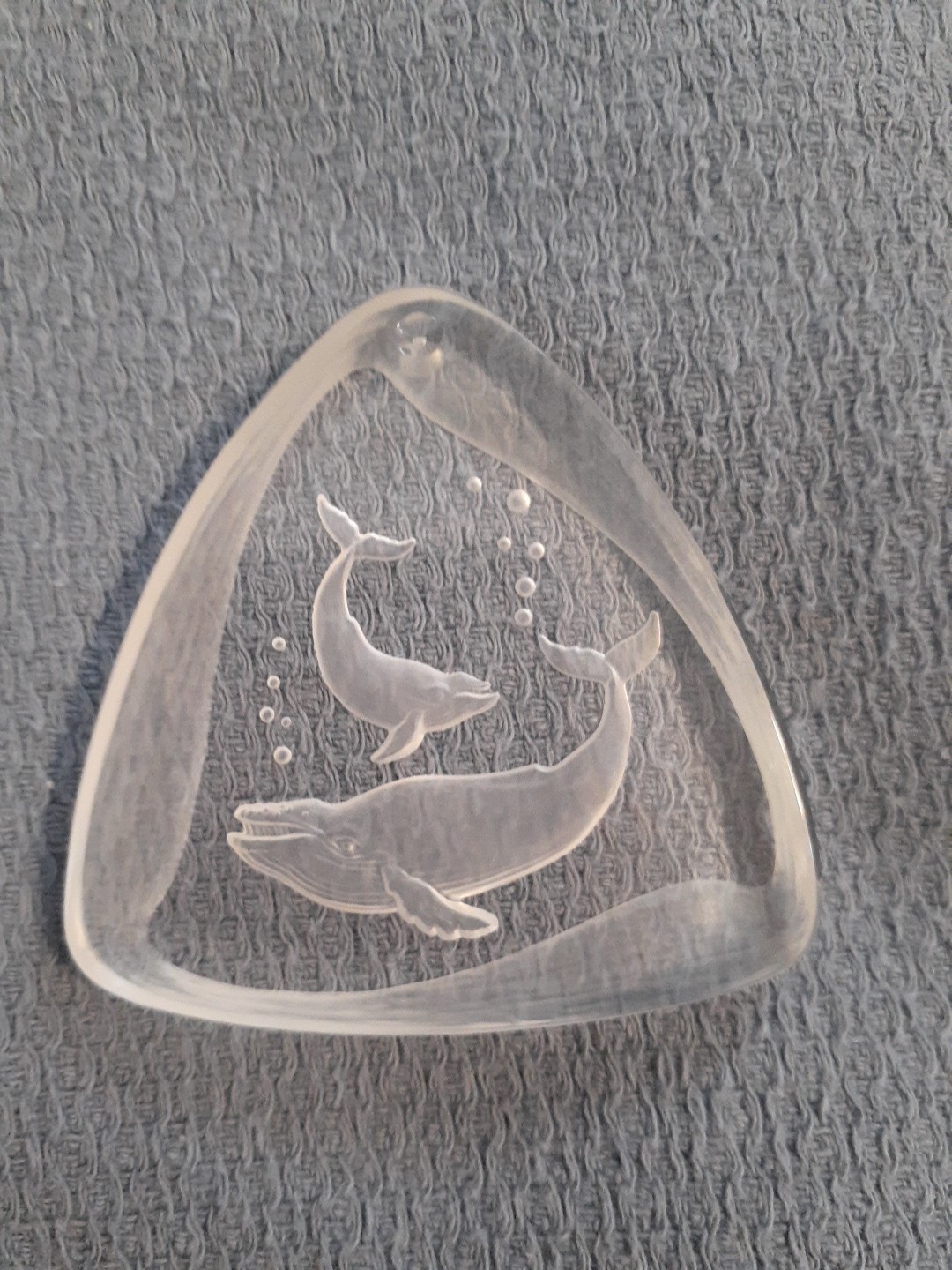 Vintage Glass Paperweight Whale Design Made In West Germany 2.25″