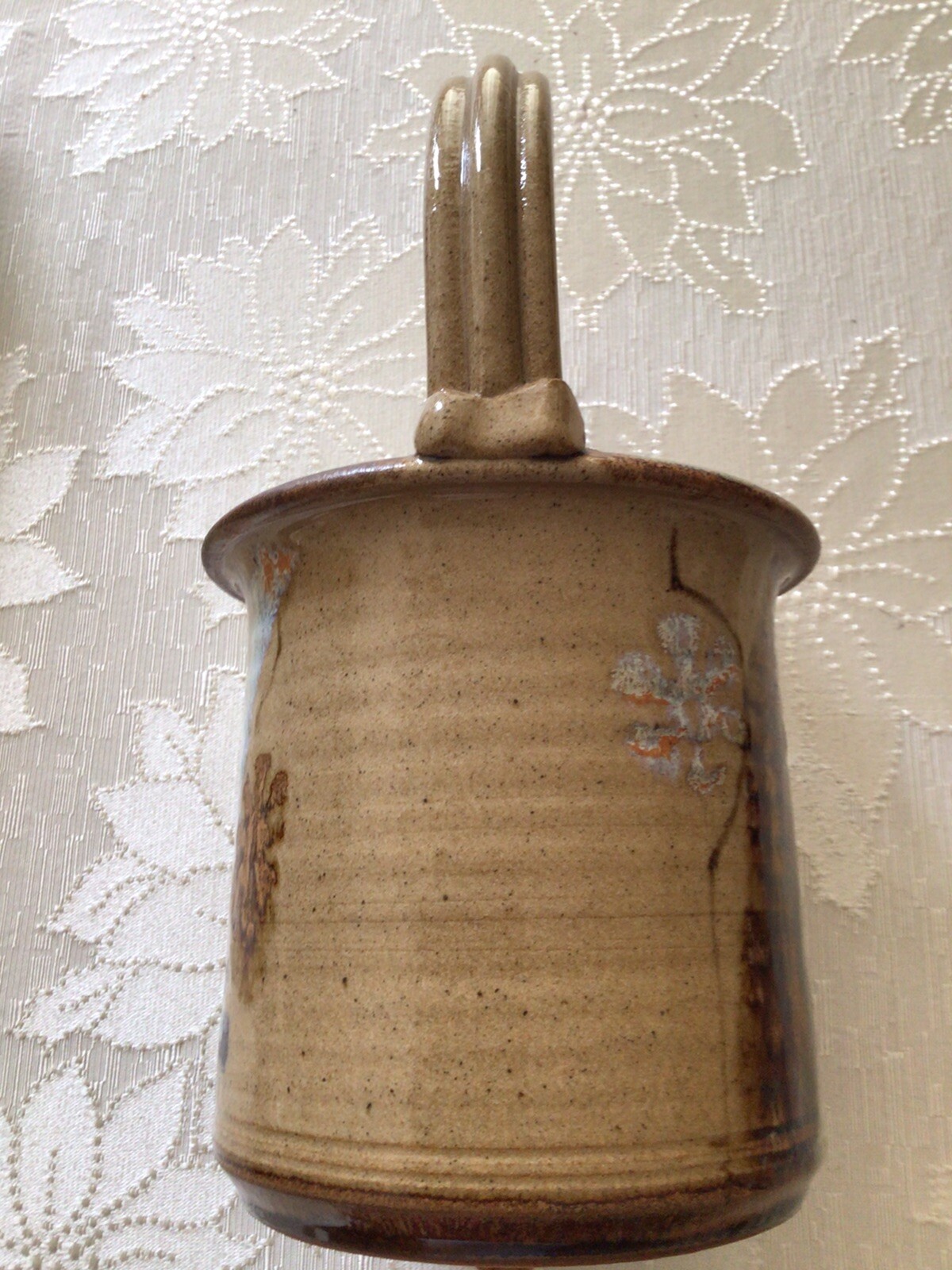 Vintage 1990 Wishon Harrell Pottery Basket Made at Muncie,Indiana studio