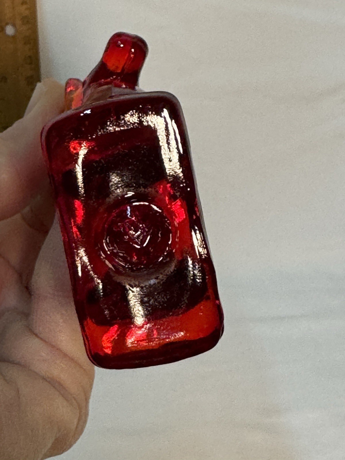 Mosser Glass Red Mini Christmas Reindeer Deer Figurine Made In USA!