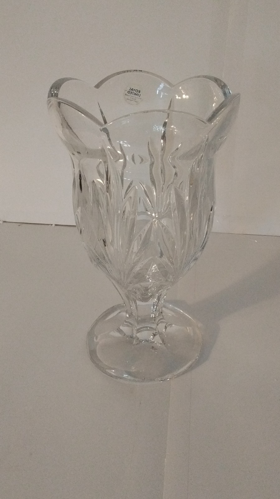 Royal Limited 24% Lead Crystal Tulip Vase Clear Decorative Glass with Box