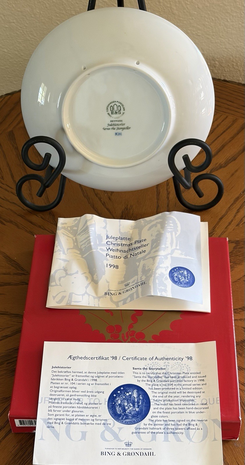 Bing & Grondahl 1998 7″ Blue Christmas Plate Denmark- Nice! Free Ship!