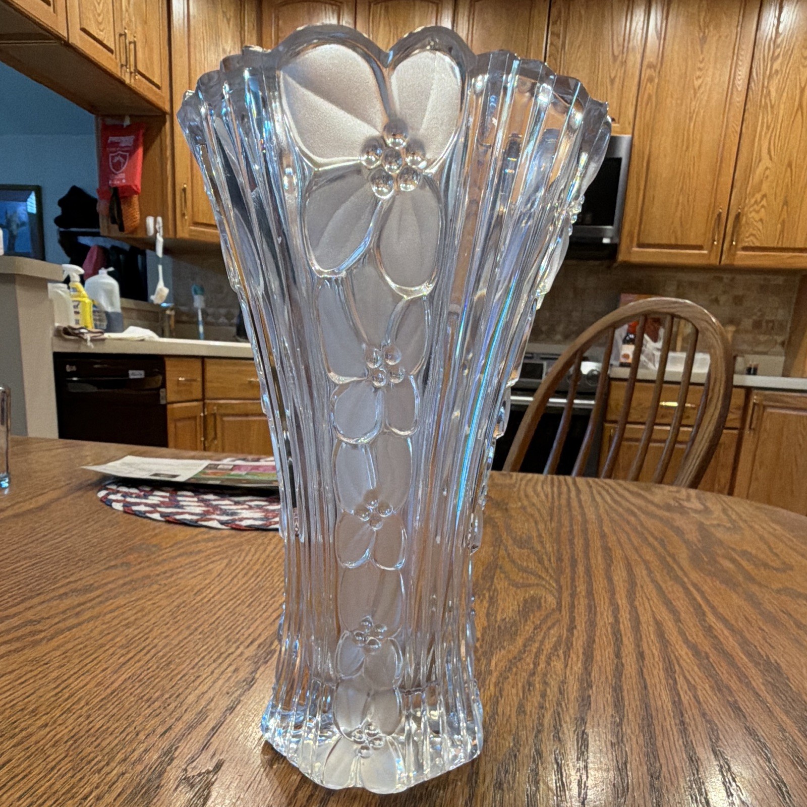 Bohemian Queen Lace cut crystal vase