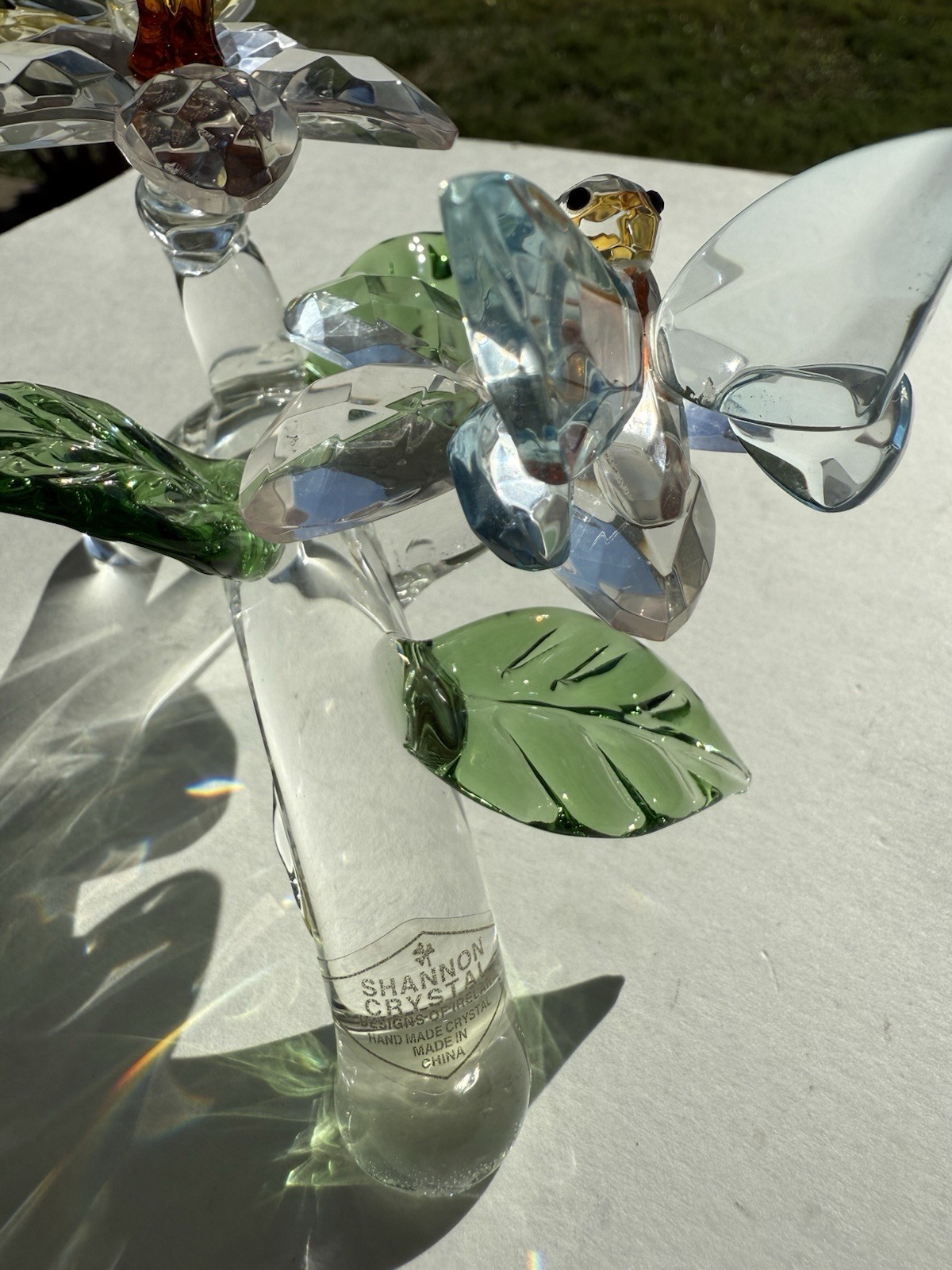Vintage Shannon Crystal by Godinger “Flowers and Butterflys” Crystal Sculpture