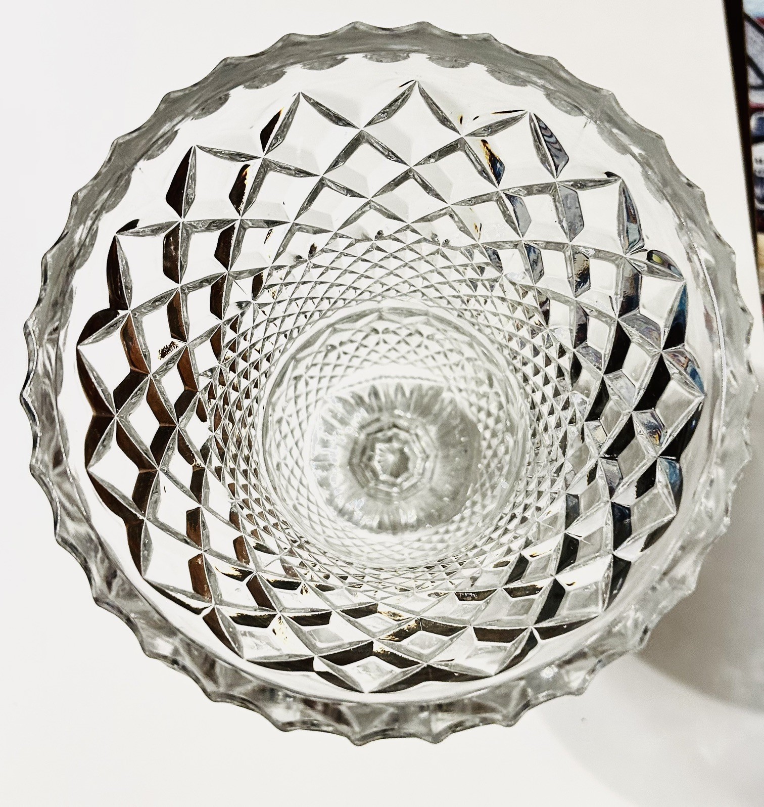 Large Bohemia Crystal Pedestal Vase Clear with Square Foot Medici Vase 11″