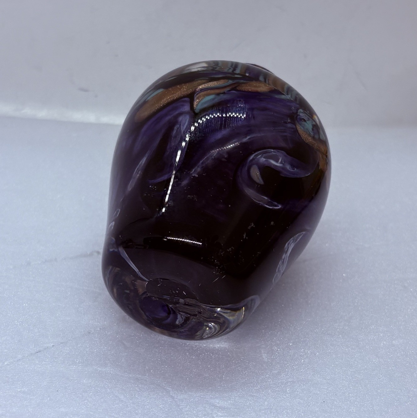 Vijtage Studio Art Glass Bud Vase Vibrant Swirls Gold Sparkles 3.5” Decor 21