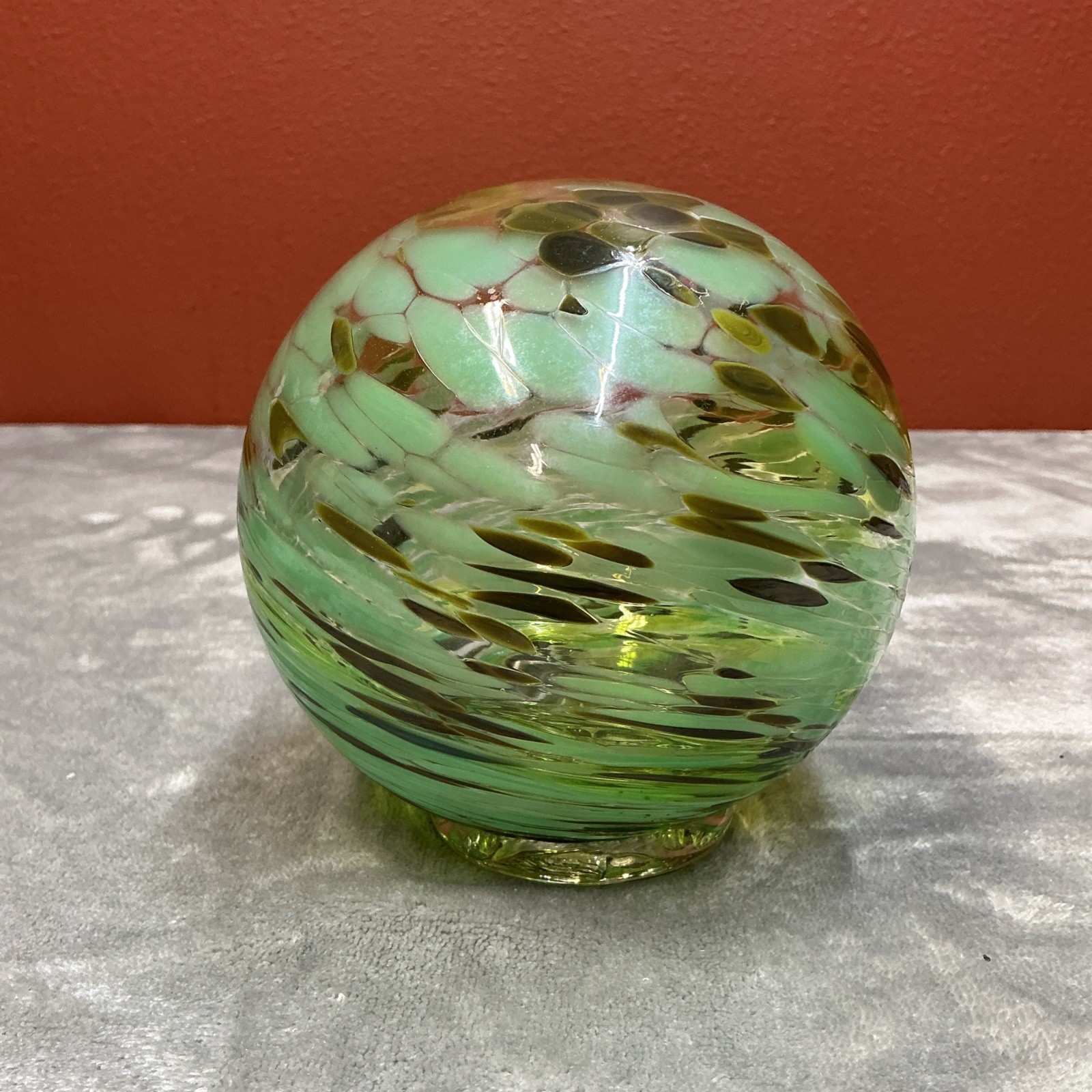 Hand Blown Glass Ball Float signed Edge Glass Blowing Newport Oregon Ocean Beach