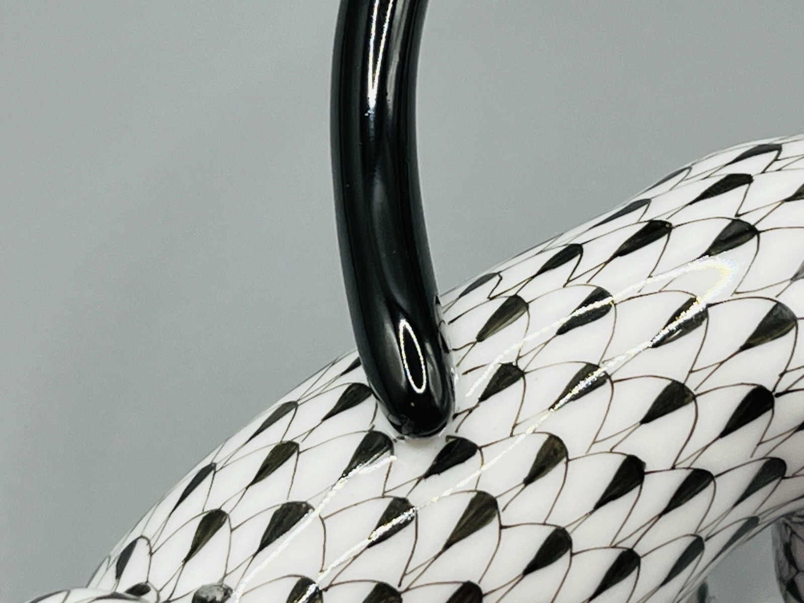 Herend Figurine – Monkey Walking – Black Fishnet