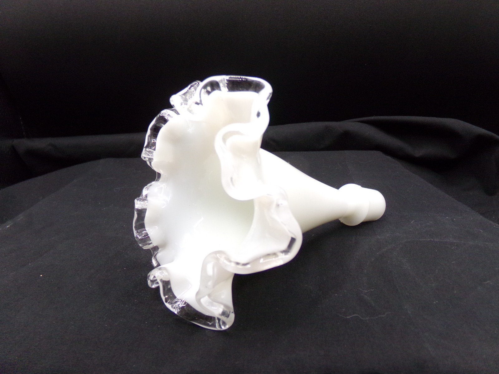 Vintage Fenton Silver Crest Horns for Epergne measure app 5 1/2 inches