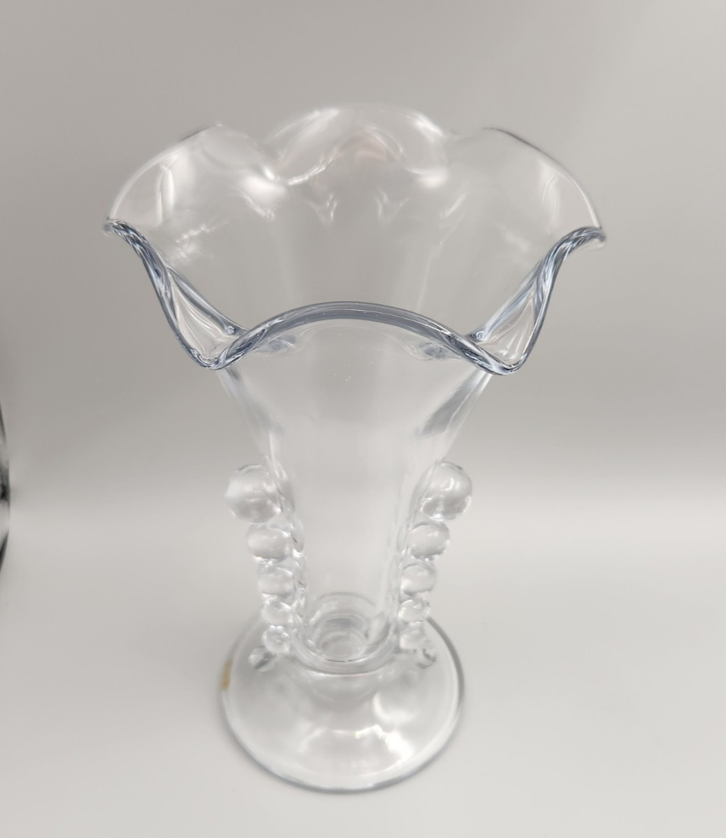 Imperial Candlewick Glass Vase 8″