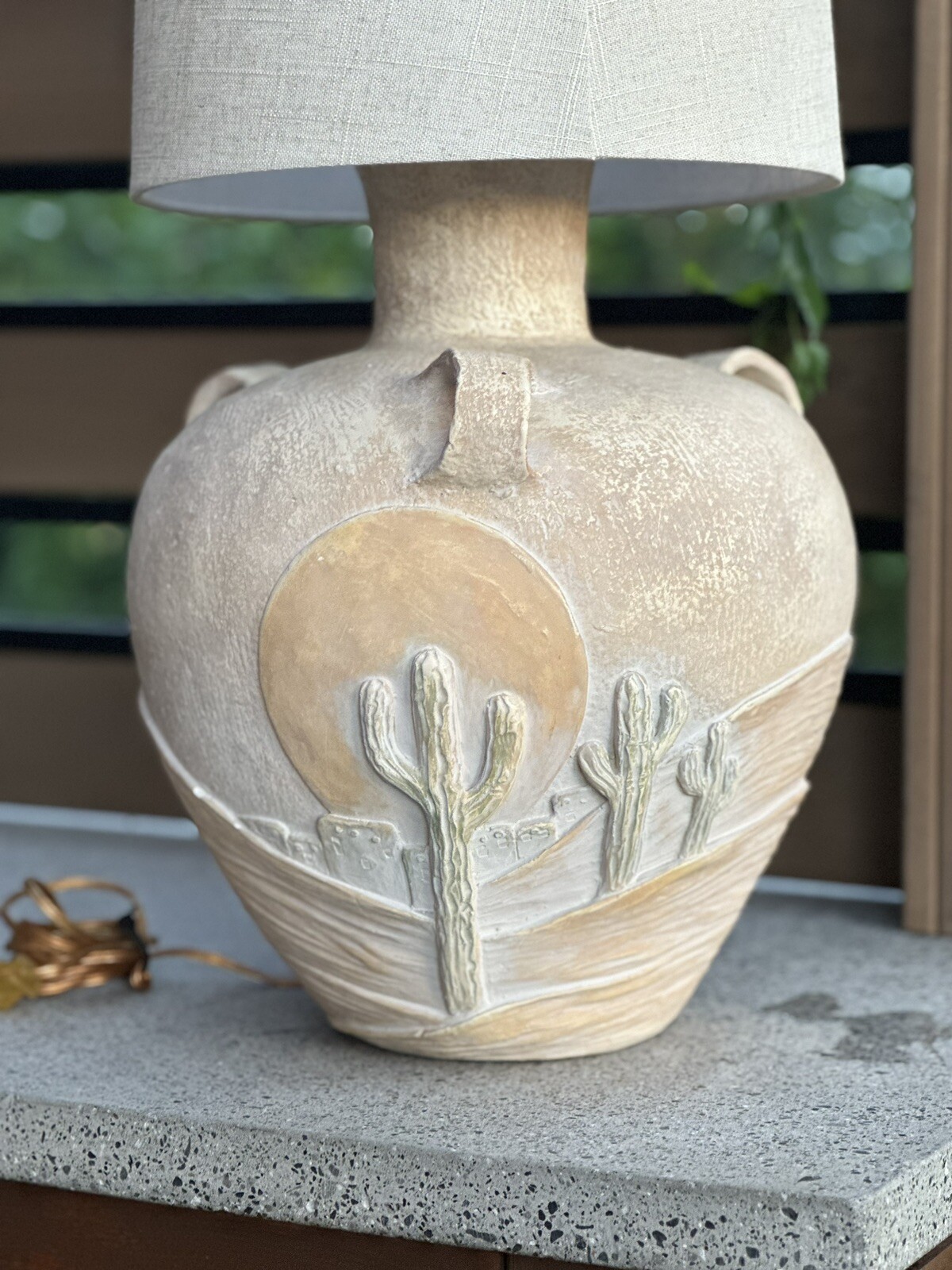 Ceramic Cactus Table Lamp VERY UNIQUE