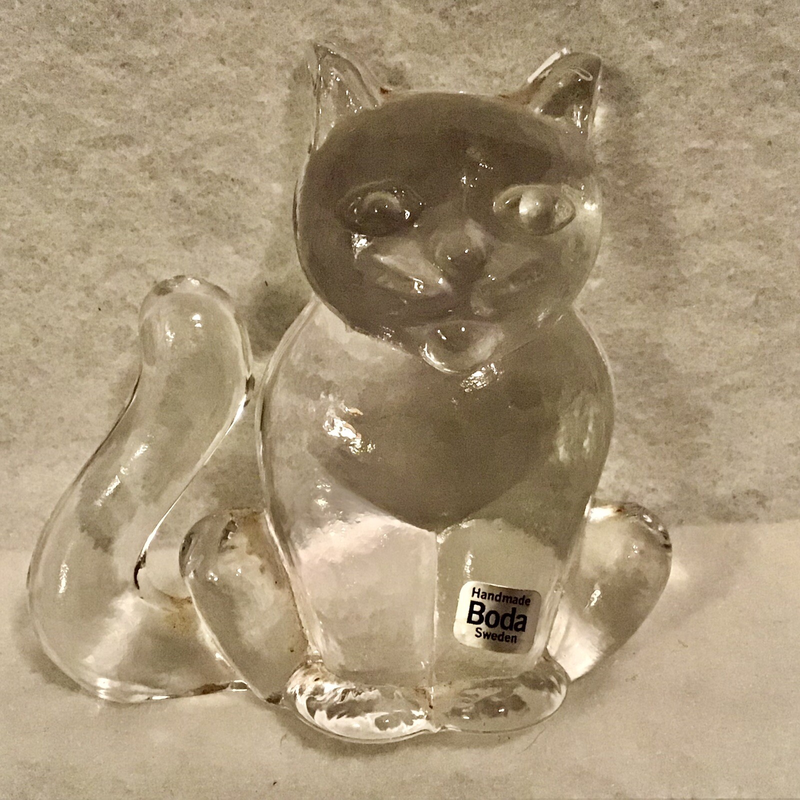 Kosta Boda Cat Glass Figurine Bertil Vallien’s 1975 Boda Glassworks Zoo series