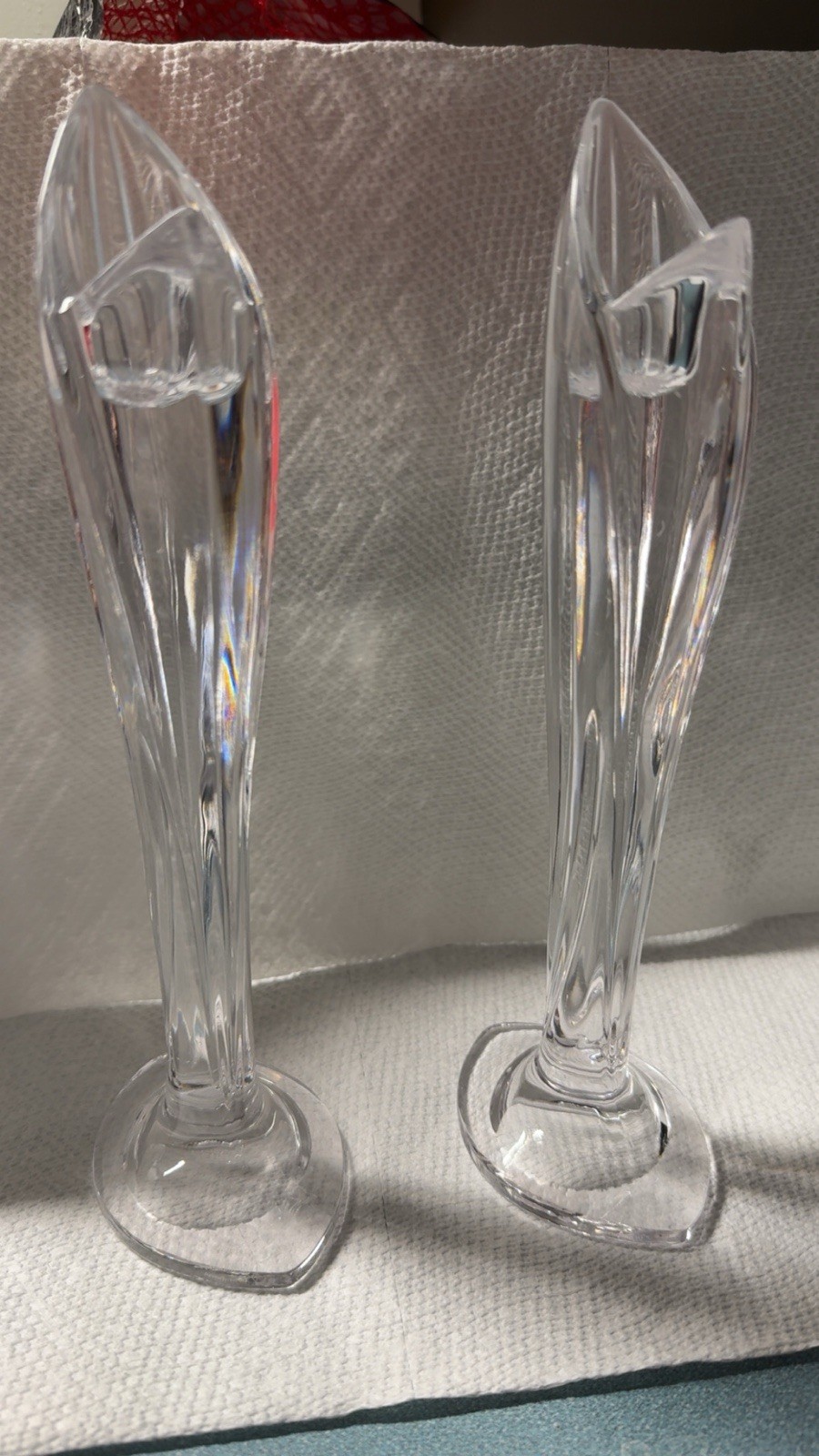 Pair Of Marquis By Waterford Palma Candle Holders 10” Crystal