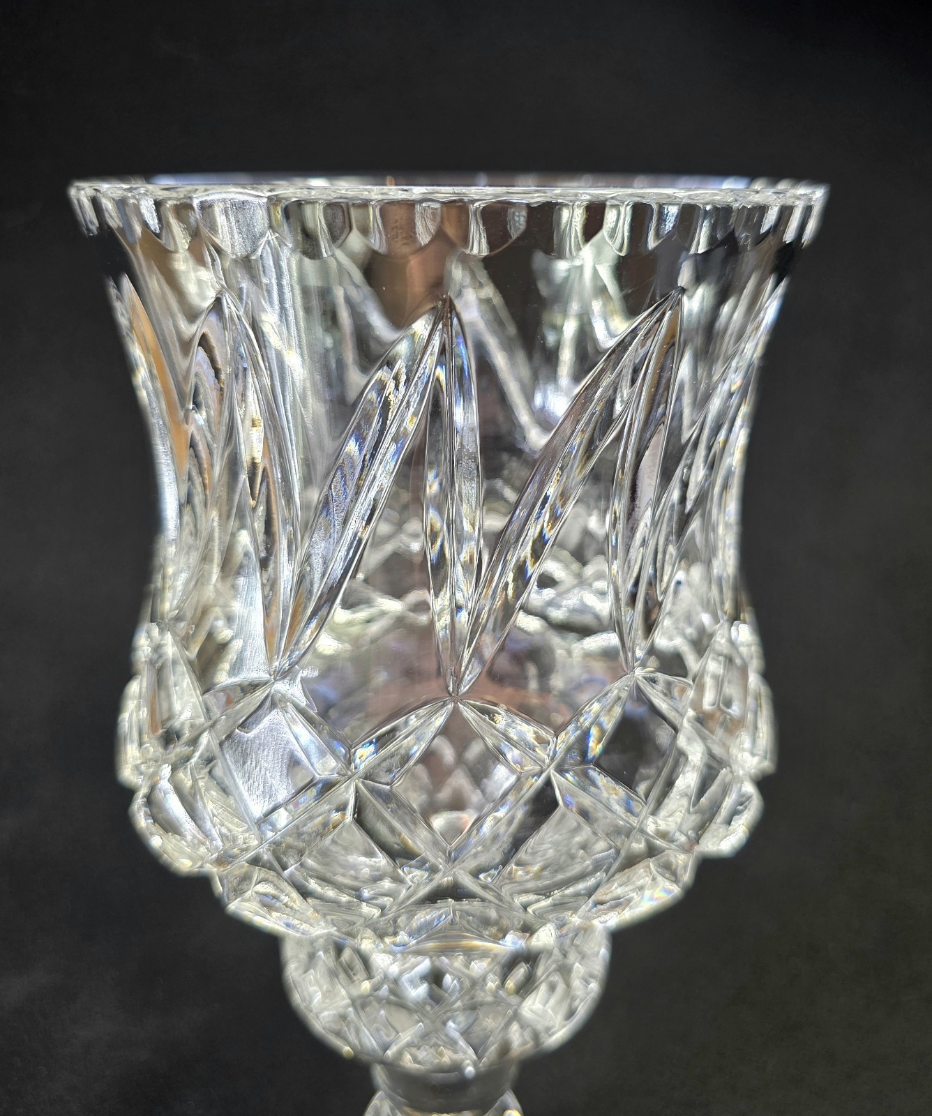 Hurricane Shade Globe Cut Lead Crystal Candlestick Holder Julia Poland 2-Pieces
