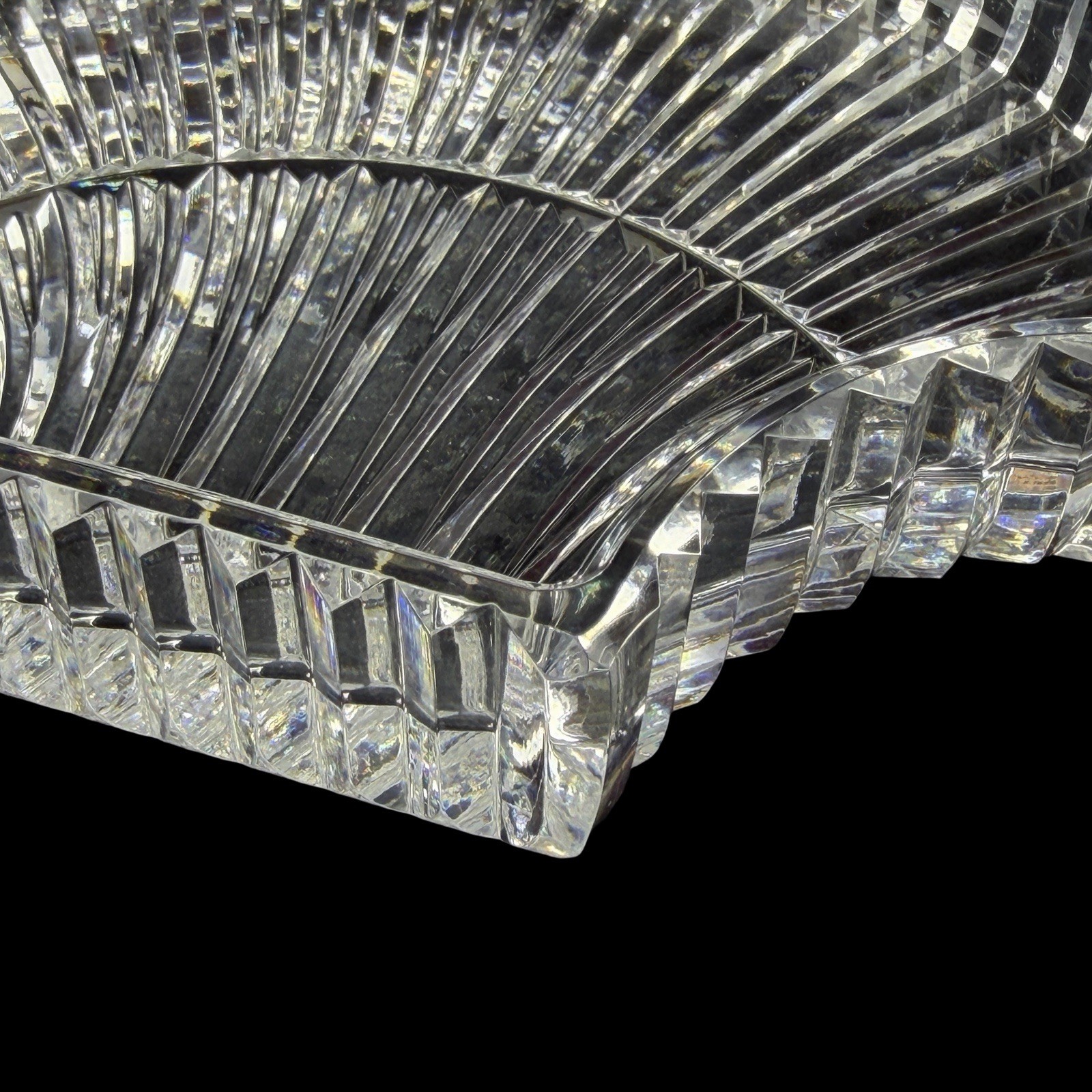 Waterford Crystal Shell Vanity Trinket Tray 7″ w/ original box Estate Sale find