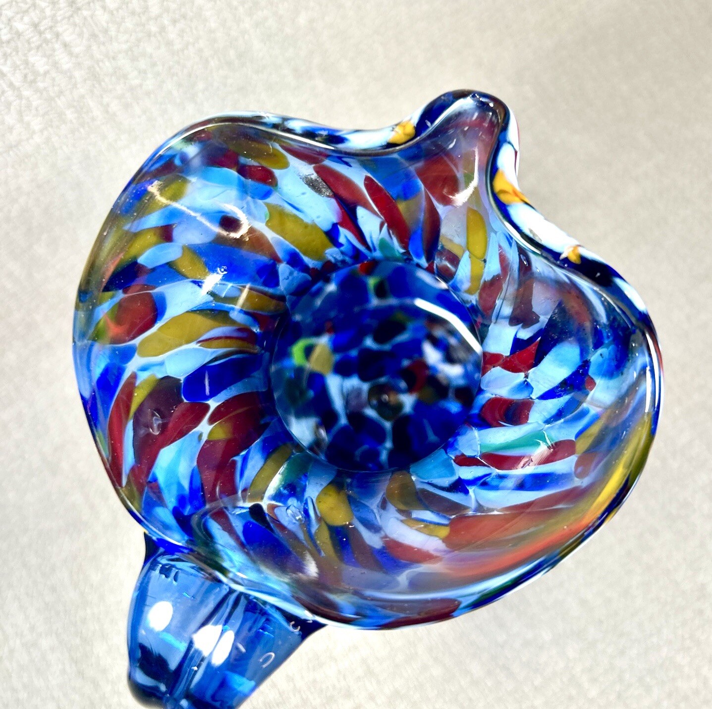 VTG Millefiori Italian Art Glass Creamer Pitcher 4.5”T