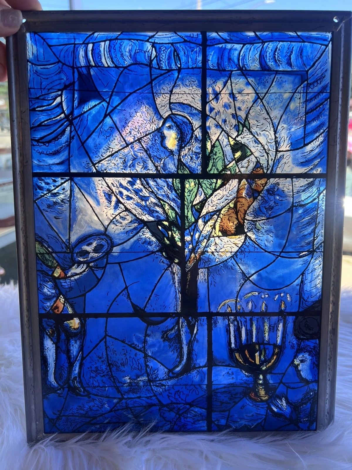 1970’s Marc Chagall Stained Glass Panel “American Windows” Art Institute Chicago