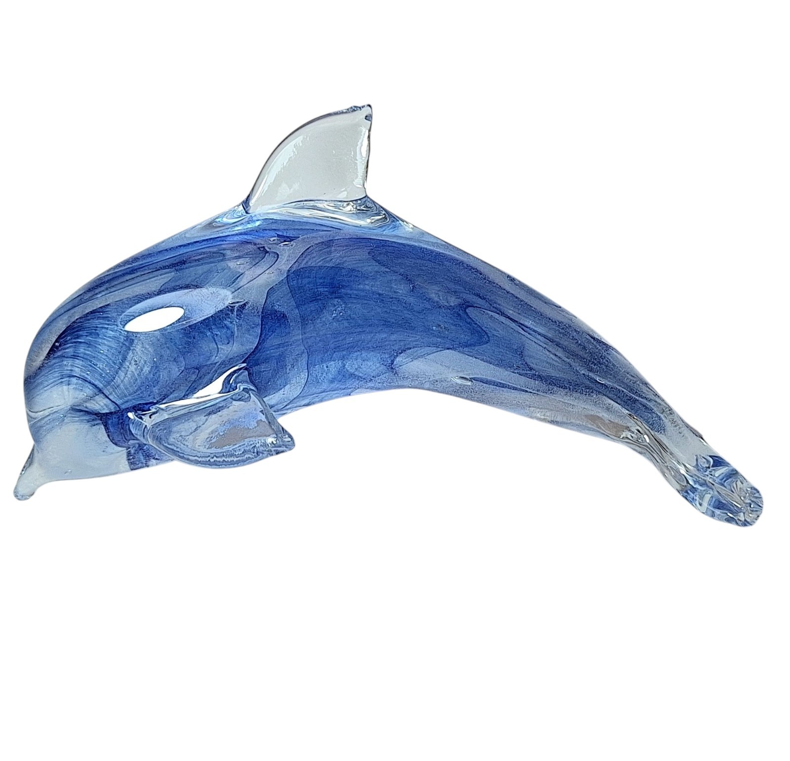Atlantis Glass, Portugal – Dolphin Paperweight – 6in – FREE SHIPPING