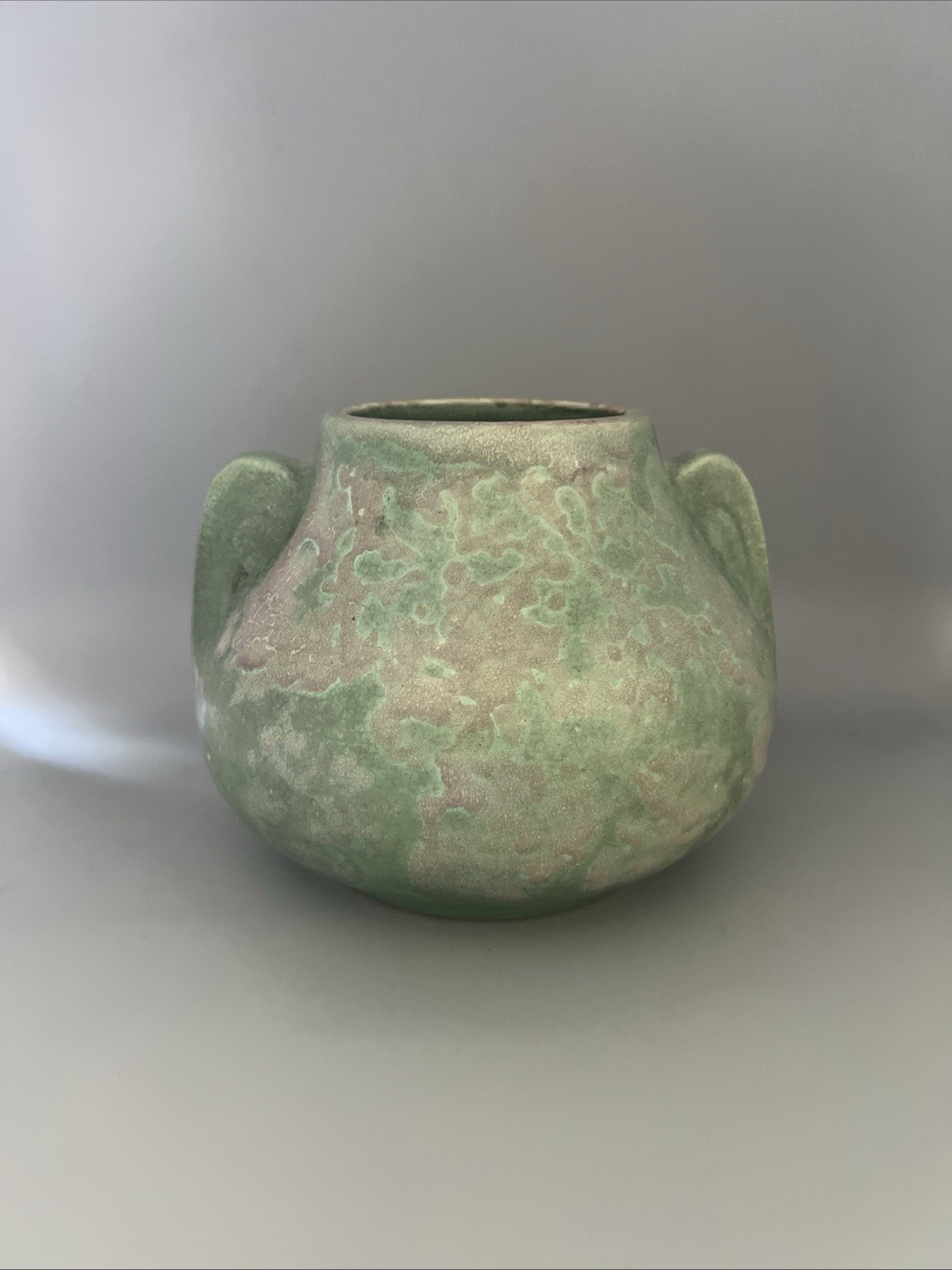Vintage Brush McCoy Pottery Green Matte New Art Vellum Fawn Vase 1930’s 5″