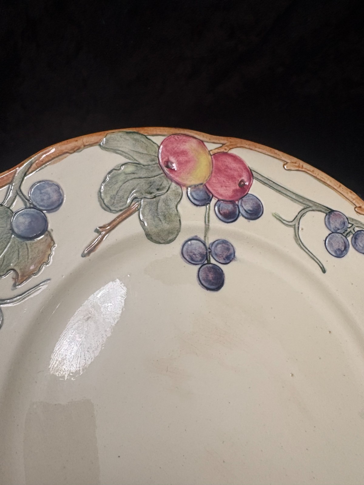Antique 1920’s Weller Pottery Charger, Zona Apple Pattern