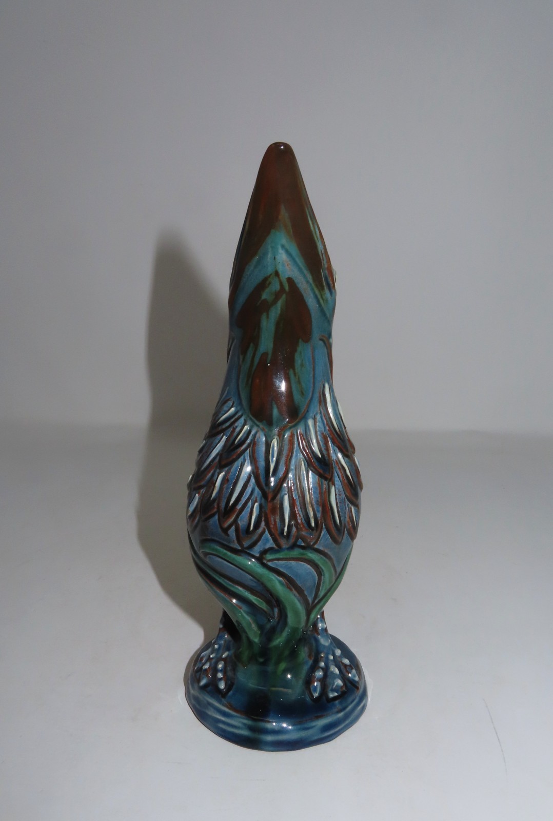 C. H. Brannam Barum Ware Pottery – Rare 1898 Bird Jug 7.5″ inches in height