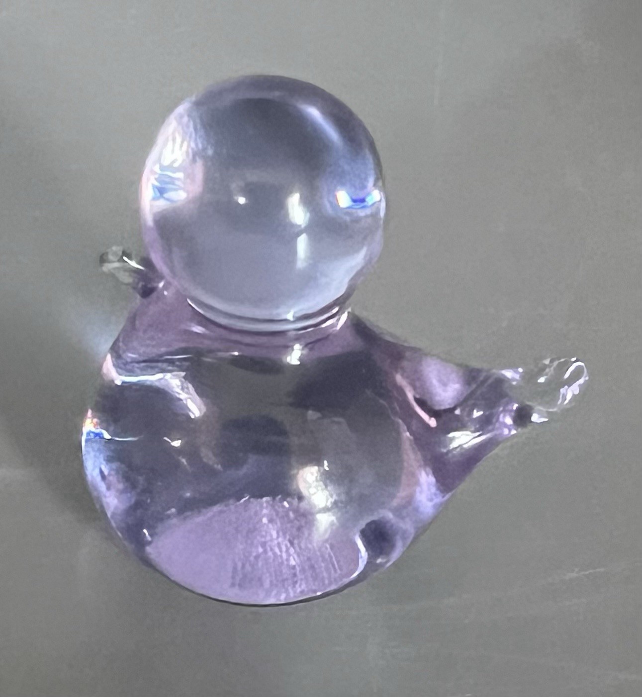 Vtg Konst Glashyttan Urshult Sweden Art Glass Neodymium Purple Bird Figurine 1.5