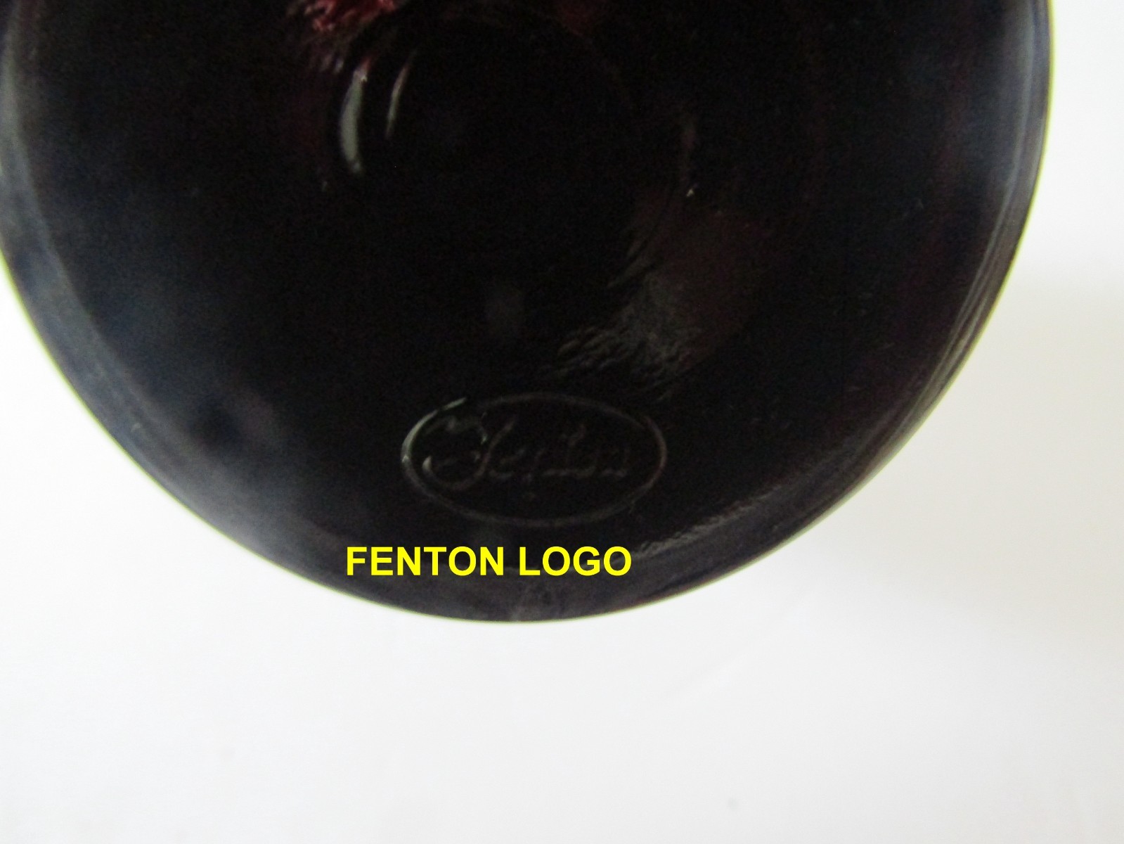 Fenton Art Glass 1980s Black Amethyst 6 1/2″ Tall Round Plain Vase Unpainted