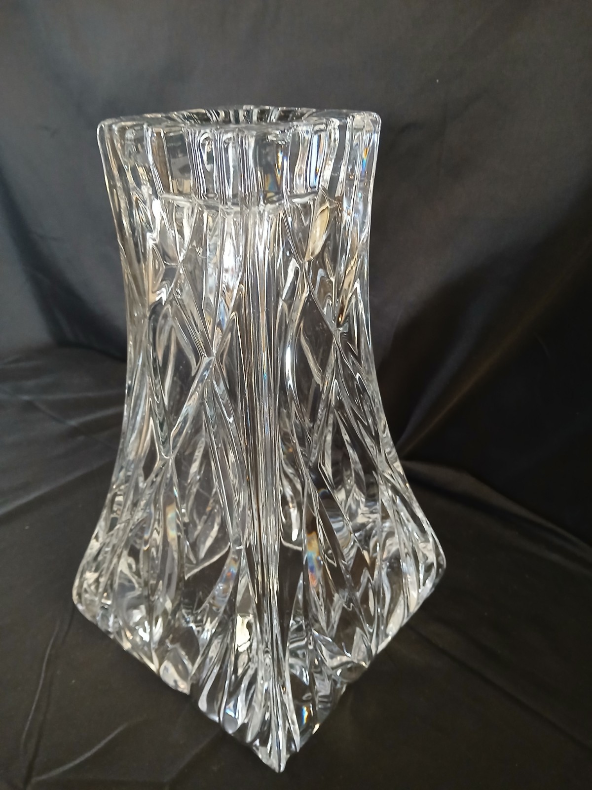 Shannon 24% Crystal Vase By Godinger 12 Inch Tall Heavy Savoy Collection Rare