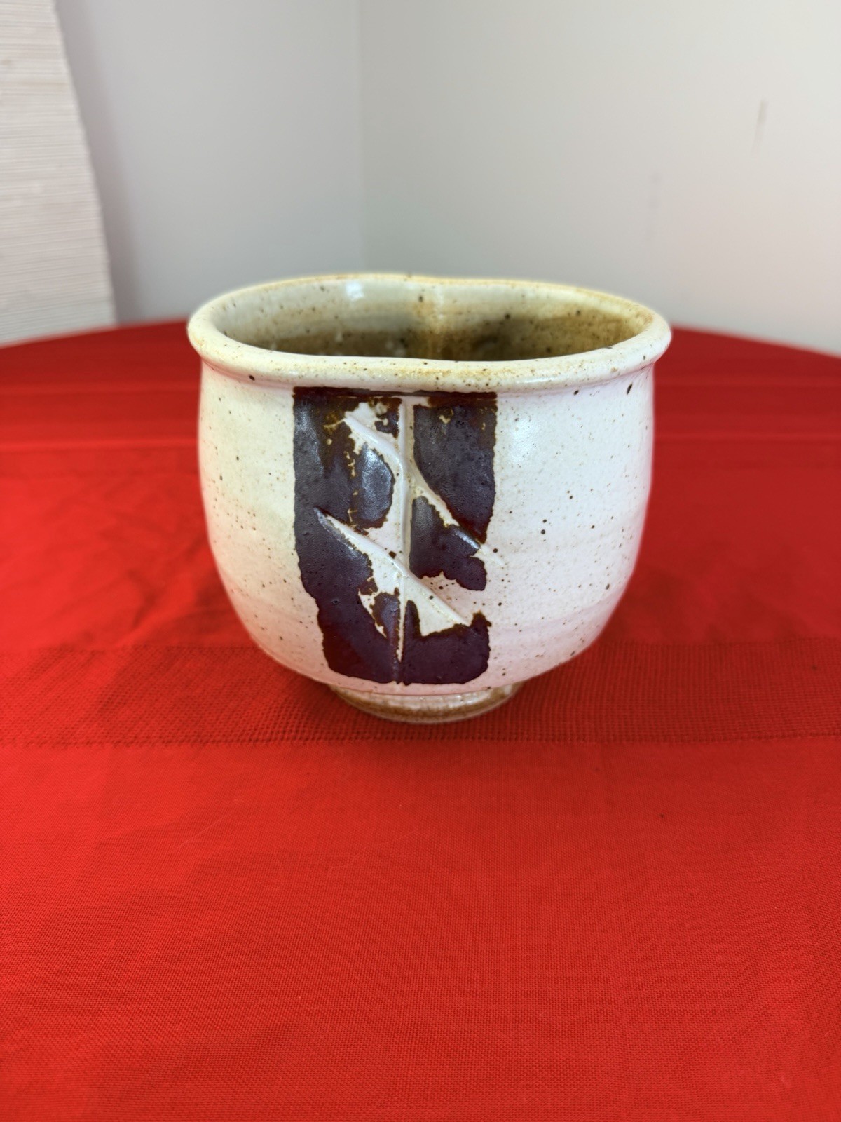 Vtg Studio Pottery Cache Pot Planter Yunomi Cup Signed GC Japanese Style Vessel