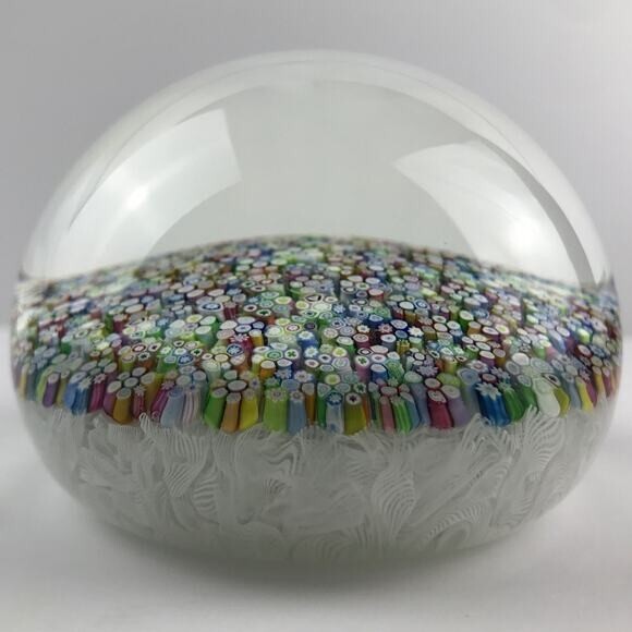 Perthshire 2000B Large Millefiori Closepack Complex Lace Ground Paperweight Cert