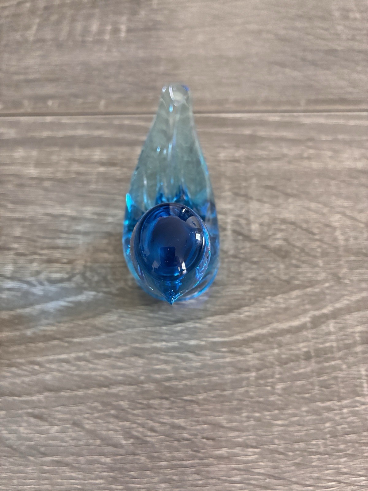 Vtg Ron Ray 1991 Signed Glass Blue Bird Of Happiness 4” Figurine